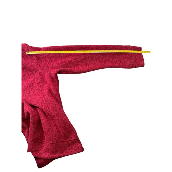 Lands’ End Women’s Red Heathered Quarter Zip Fleece Medium - Picture 8 of 8